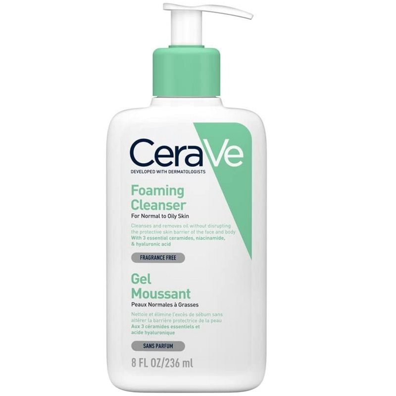 فوم شستشوی صورت سراوی CERAVE، مناسب پوست نرمال تا چرب، حجم 236 میلی‌لیتر
